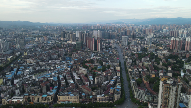 航拍湖南湘西城市建设