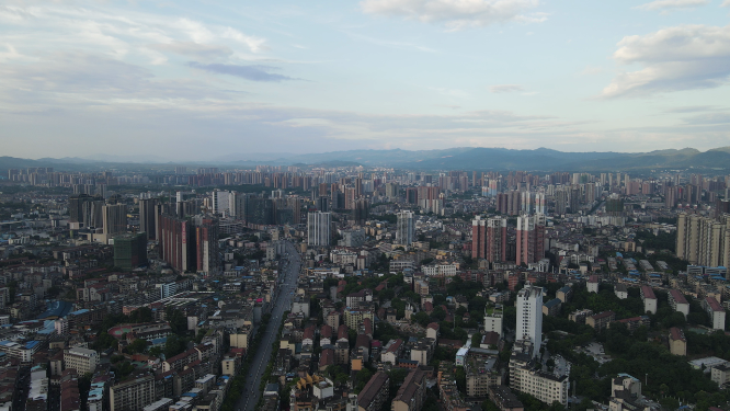 航拍湖南湘西城市建设