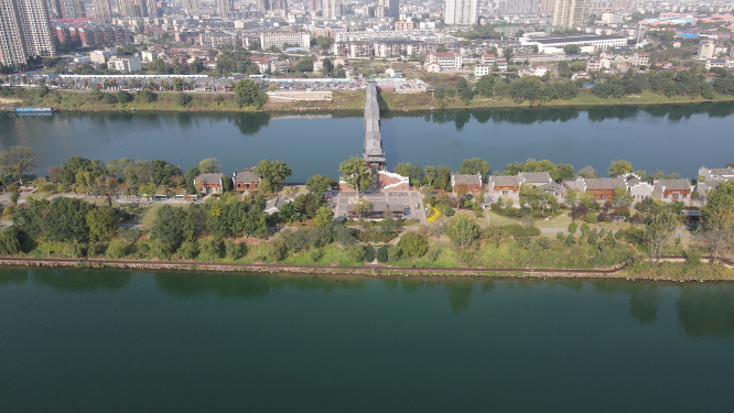 航拍湖南衡阳东洲岛4A景区
