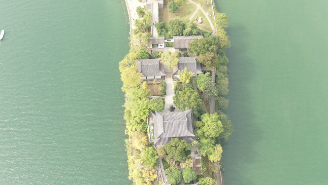 航拍湖南衡阳石鼓书院4A景区