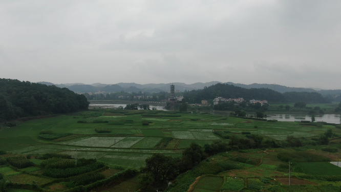 航拍湖南邵阳城市古塔历史文化古建筑