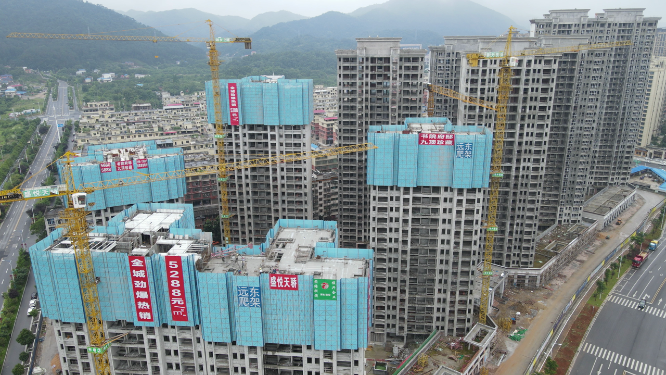 航拍湖南邵阳城市建设