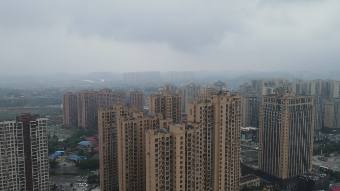 航拍湖南邵阳城市建设