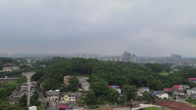 航拍湖南邵阳玉清宫古建筑