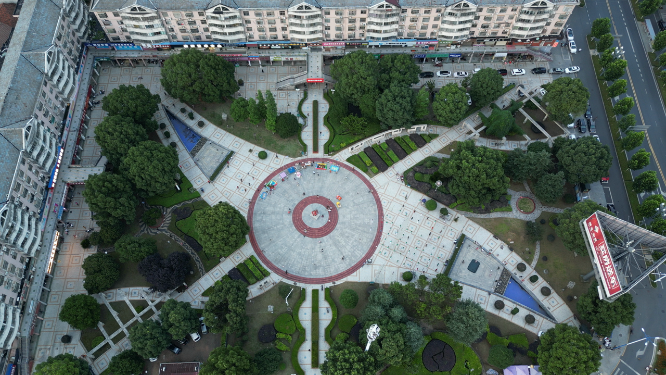 航拍湖南醴陵县城市风光