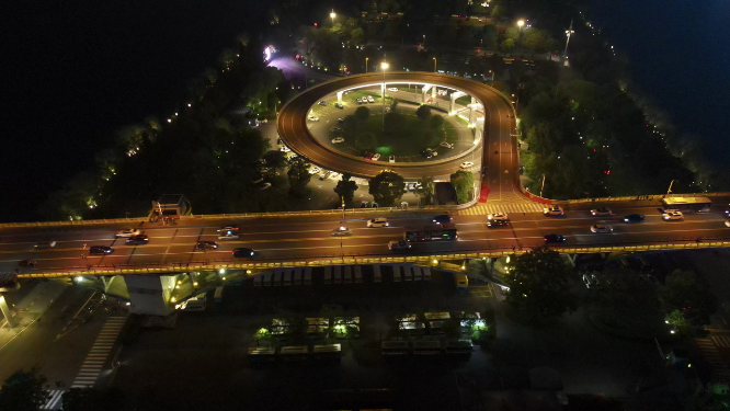 航拍湖南长沙城市夜景灯光秀