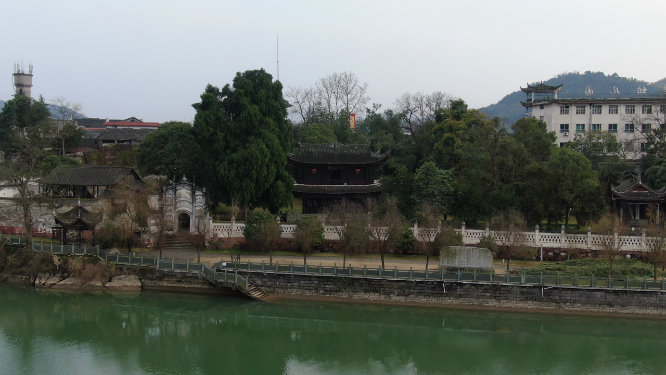 航拍湖南黔阳古城 