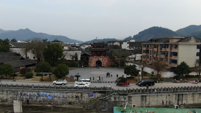航拍湖南黔阳古城4A景区