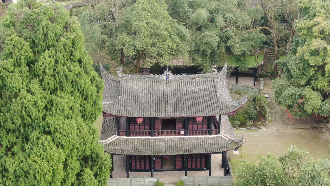 航拍湖南黔阳古城芙蓉楼