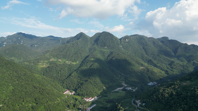 航拍祖国壮丽河山湖北横冲景区