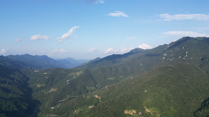 航拍祖国壮丽河山湖北横冲景区