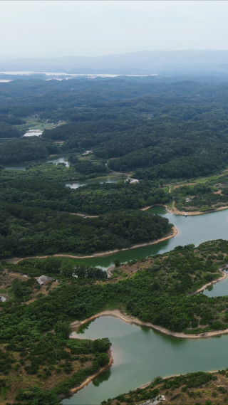 航拍祖国壮丽河山湖北洈水风景区竖屏