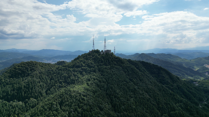 航拍祖国大好河山湖南中坡山 
