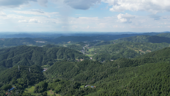 航拍祖国大好河山湖南中坡山 