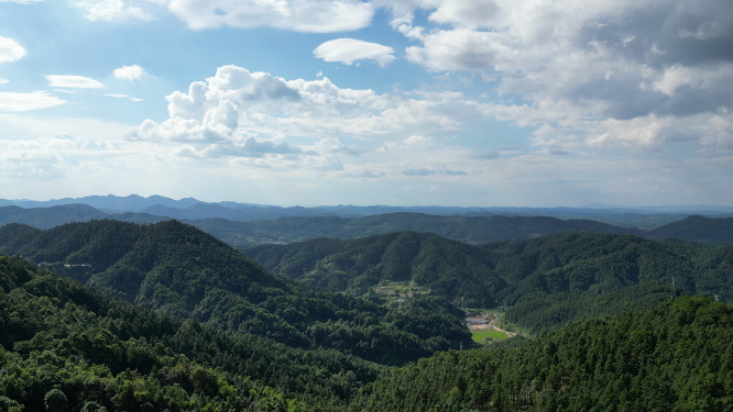 航拍祖国大好河山湖南中坡山 