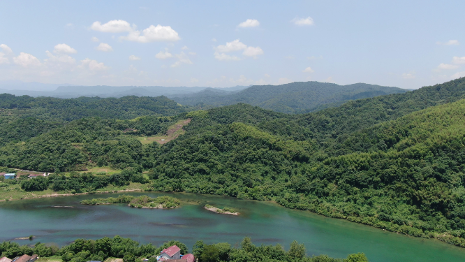 航拍祖国青山绿水河流