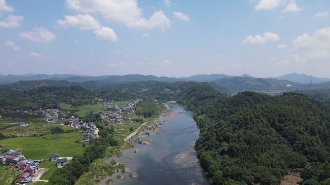 航拍祖国青山绿水河流