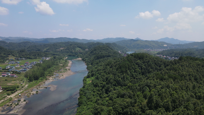 航拍祖国青山绿水河流