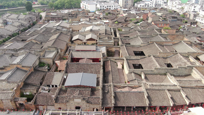 航拍福建泰宁5A旅游景点泰宁古城 