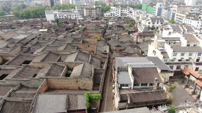 航拍福建泰宁5A旅游景点泰宁古城 