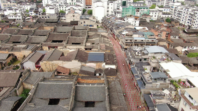 航拍福建泰宁5A旅游景点泰宁古城 