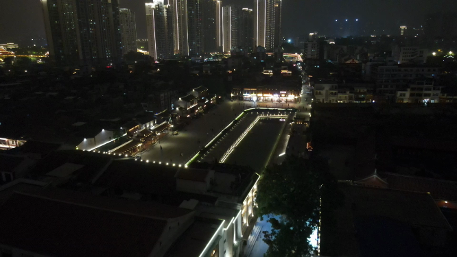 航拍福建漳州古城历史文化古建筑
