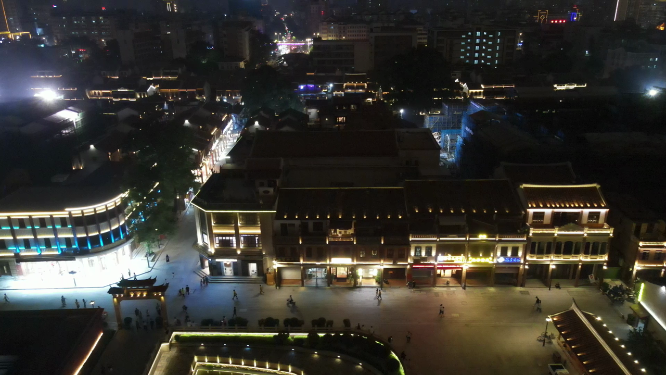 航拍福建漳州古城历史文化古建筑
