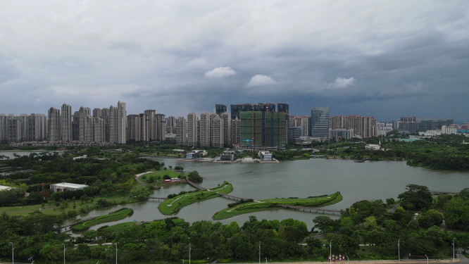 航拍福建漳州城市建设