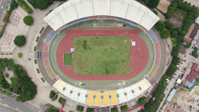 航拍福建莆田体育中心