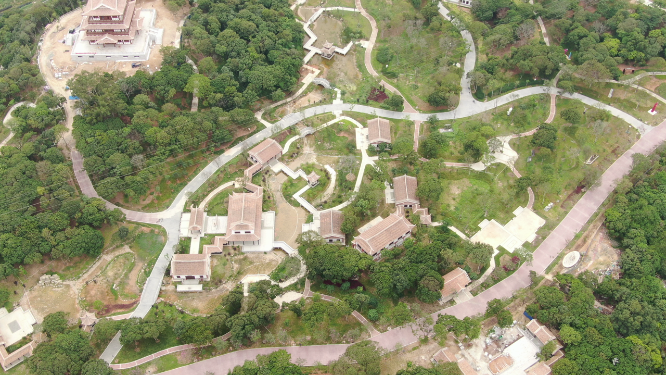 航拍福建莆田城市公园