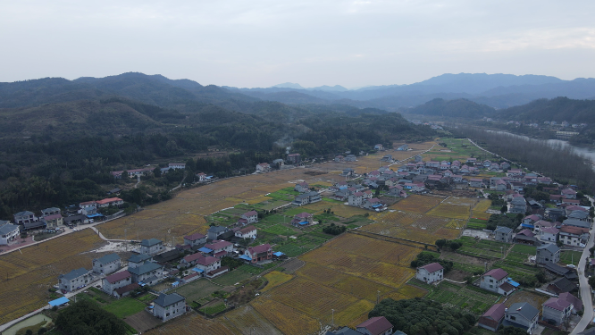 航拍湖南山川乡村农村农田