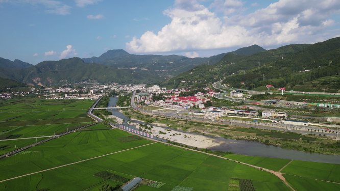 航拍美丽农耕乡村