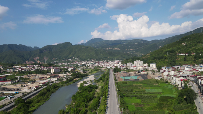 航拍美丽农耕乡村