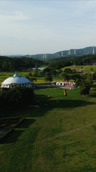 航拍草原露营基地武汉木兰草原5A景区