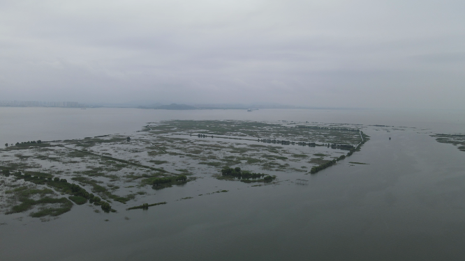 湖南岳阳洞庭湖风景航拍