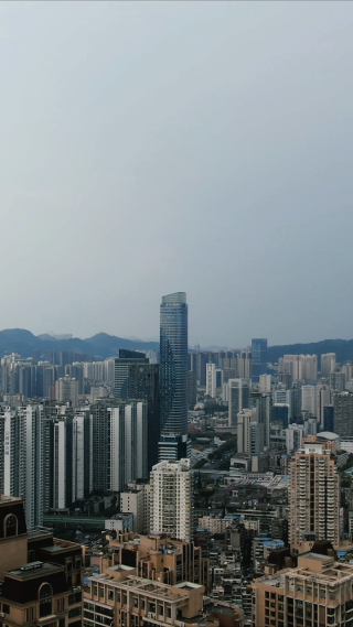 航拍贵州贵阳南明区城市高楼