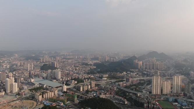 航拍贵阳密集高楼建筑
