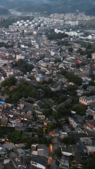 航拍贵州贵阳青岩古镇