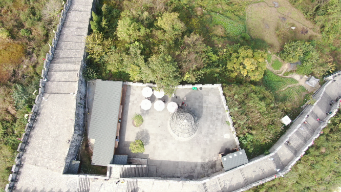 航拍贵州贵阳青岩古镇5A景区