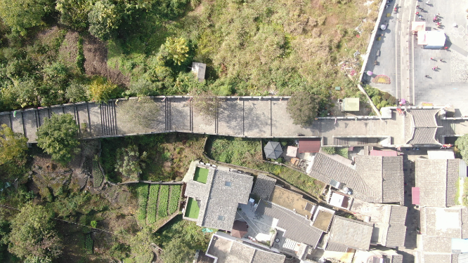 航拍贵州贵阳青岩古镇5A景区