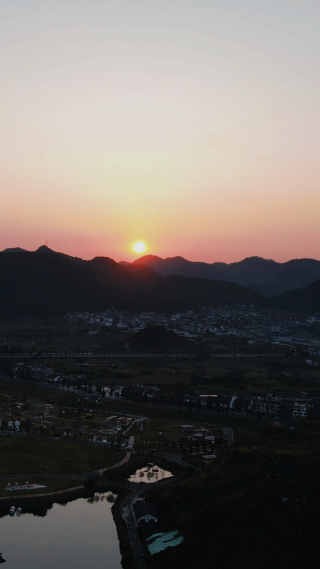 航拍贵州贵阳青岩古镇