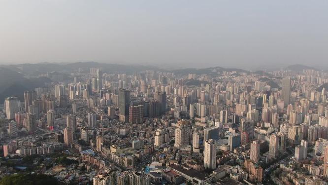 航拍贵阳密集高楼建筑