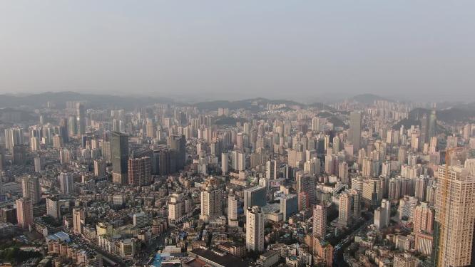 航拍贵阳密集高楼建筑