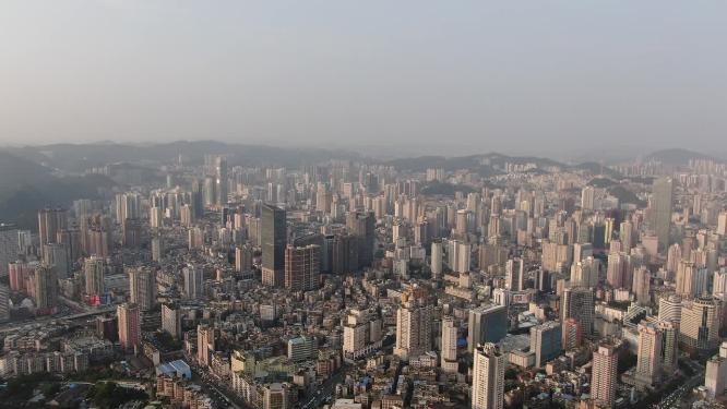 航拍贵阳密集高楼建筑