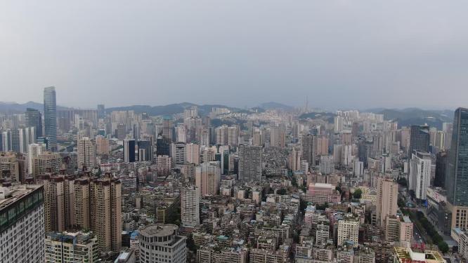 航拍贵阳密集高楼建筑