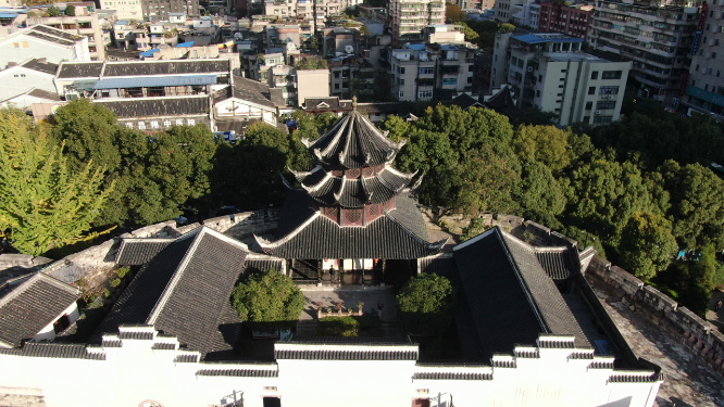 航拍贵阳老东门文昌阁古建筑