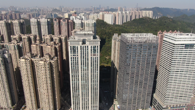 航拍贵阳花果园密集高楼建筑