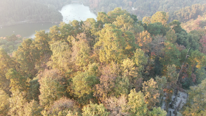 航拍贵阳黔灵山4A景区