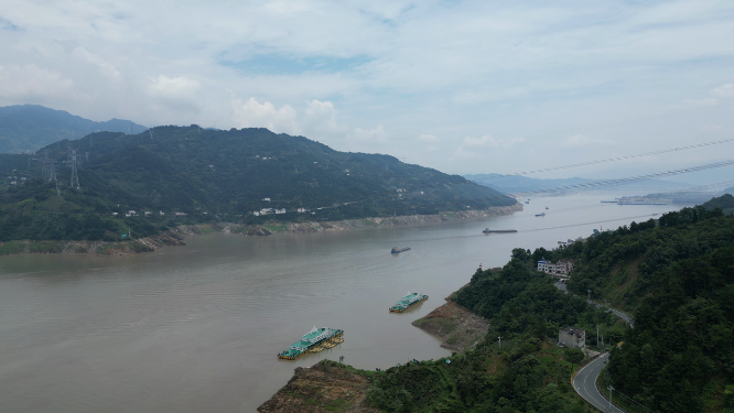 航拍长江三峡风光雄伟山川河流