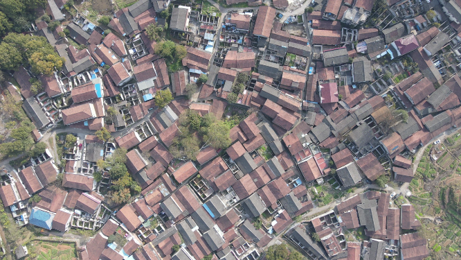 航拍集中农村自建房
